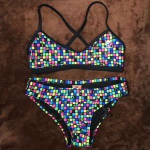 TYR Check Rainbow Crosscut Workout Bikini Set